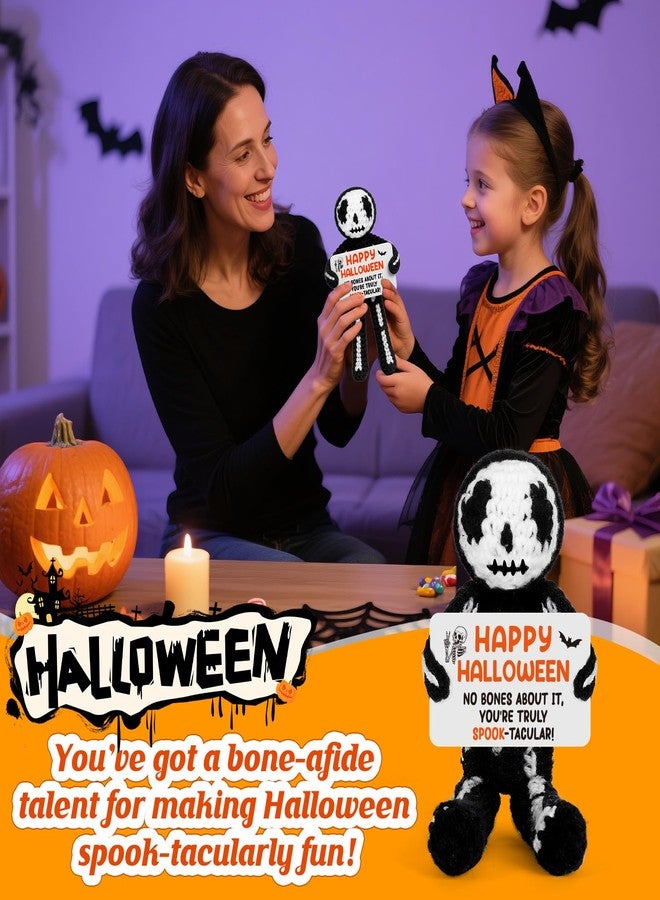 Hweijm Halloween Handmade Crochet Skeleton Gifts, Funny Crochet Spooky Collectible Decor, Cute Scary Trick or Treat Exchange Gifts for Teens Friend, Unique October Celebration Gag Gift Idea - Image 4